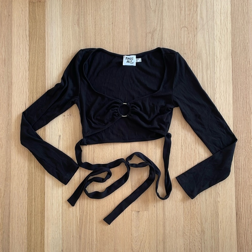 Princess Polly black wrap top